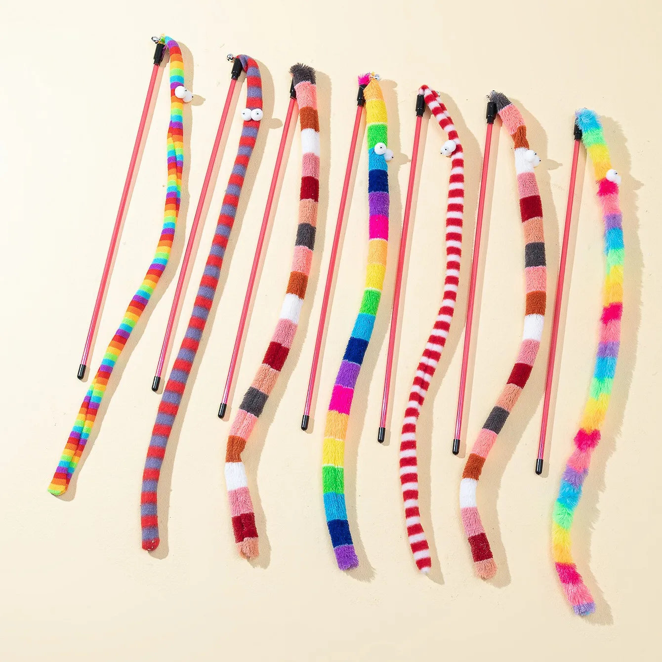 Colorful Caterpillar Cat Teaser Wand