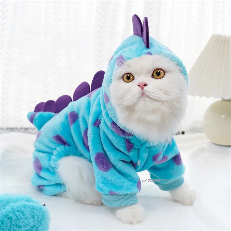 Warm Dinosaur Hoodie – Pet Coat for Small & Medium Dogs