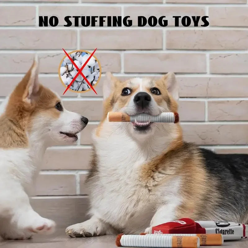 Cigarette Plush Dog Toy